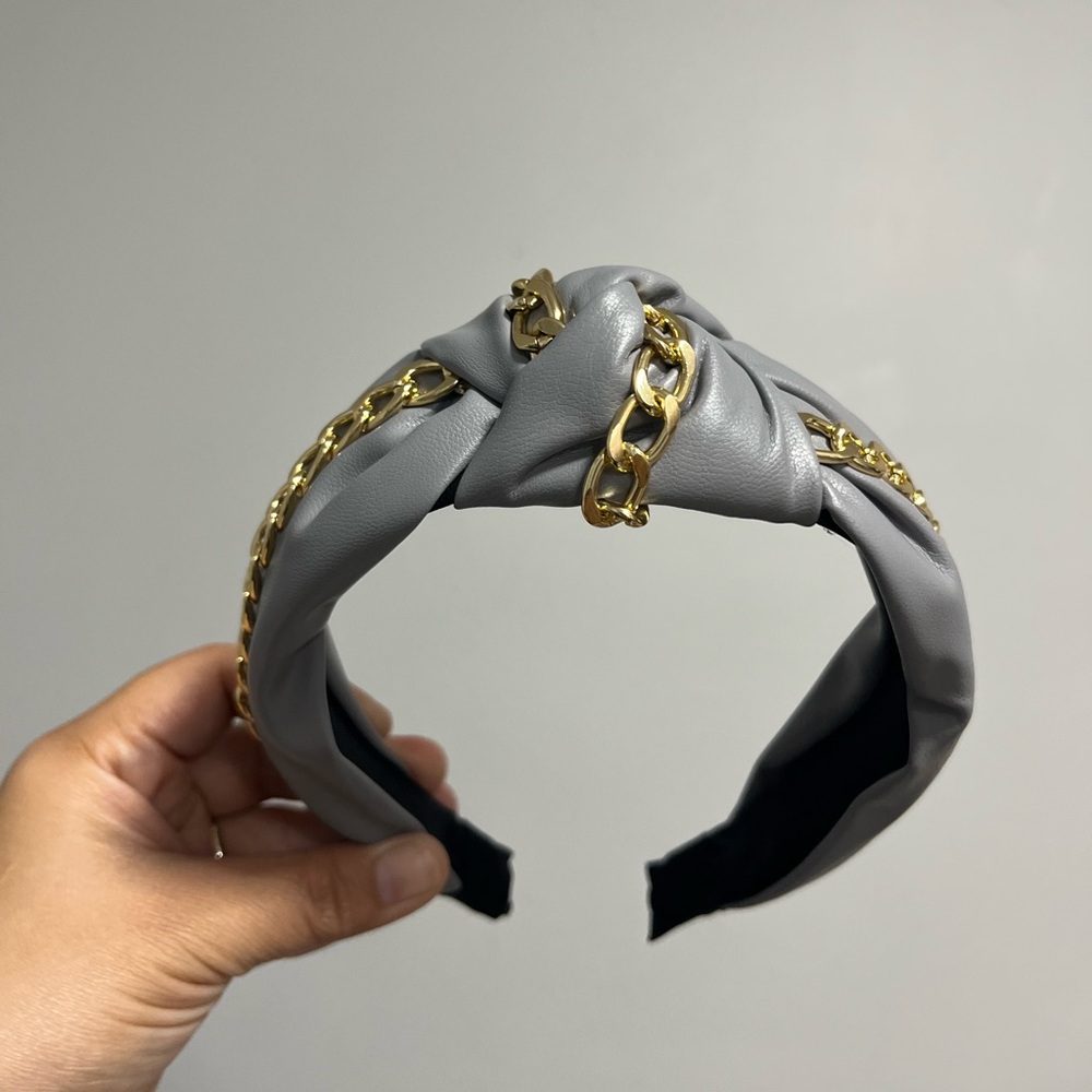 Gray and Gold Chain Headband